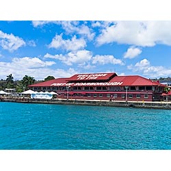 tobago port building scarborough
 caribbean  photo stock