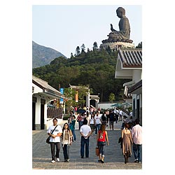 tourists hong kong lantau ngong ping 360 village  photo stock