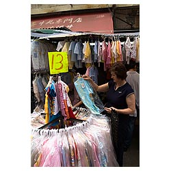 north point market hong kong lady tourist shopping  photo stock