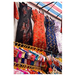 cheongsam hong kong mongkok ladies market stall  photo stock