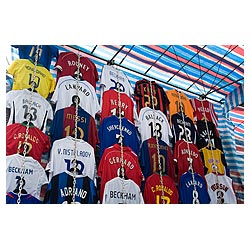 football stripe hong kong mongkok shirts stall kit  photo stock