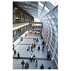 interiors hong kong international airport walkway  photo stock