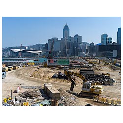 reclaim land hong kong reclaimation building site  photo stock