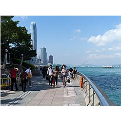 harbour front hong kong people promenade  photo stock