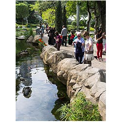 holiday woman tourists hong kong park central  photo stock