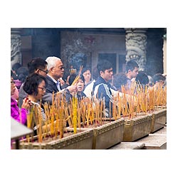 wong tai sin hong kong chinese people joss sticks  photo stock