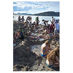 hot springs beach new zealand thermal springs  photo stock
