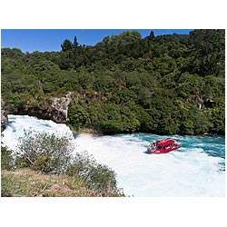 huka falls new zealand waterfall tourists taupo  photo stock