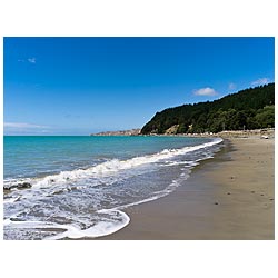 new zealands east coast sea hawkes bay beach shore  photo stock