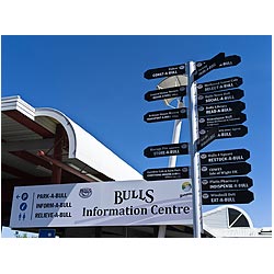 new zealand sign bulls signpost information  photo stock