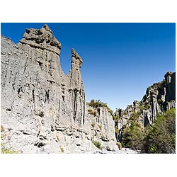new zealand pinnacles woman tourist earth pillars  photo stock