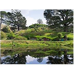 lord rings films new zealand hobbits houses movie  photo stock