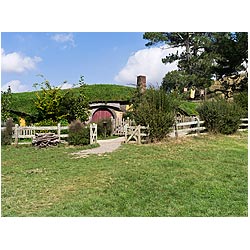 new zealand middle earth hobbit cottage film set  photo stock