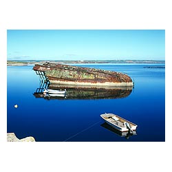 3rd Churchill Barrier - World War block ship military defenses Weddell Sounds wreck scapa flow  photo
 