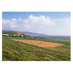  - Farmhouse stacked hayfield rural farming scotland field harvest uk farmland  photo 