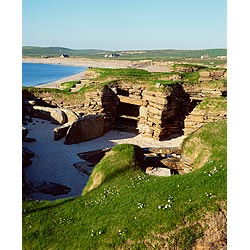 Bay of Skaill - Scotland Prehistoric neolithic village stone house room workshop ruins site  photo 