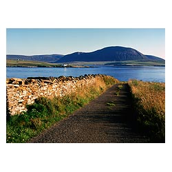 Graemsay and Ward Hill - Country road stone wall lane  photo 