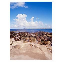 Selwick - Rocky coast beach Hoy Sound scottish blue sky sea island Scotland  photo 