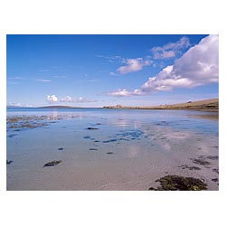 Hoxa - Dam of Hoxa tranquil beach and cottage headland sandy sea shore coast blue  photo 