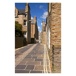 Dundas Street - Houses cobbled and Orkney slate slabbed street people cobble stroll slab  photo 