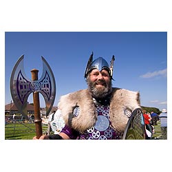 County Show - Shetland Jarl squad Viking dress shield helmet axe show ground  photo 