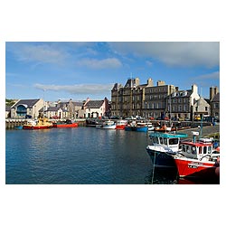 Kirkwall harbour - Kirkwall Hotel fishing boats alongside quay side scotland islands  photo 