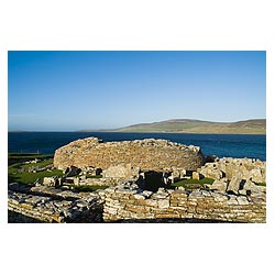 Broch Gurness - Iron age ruins settlement Eynahallow sound fort tower site  photo 