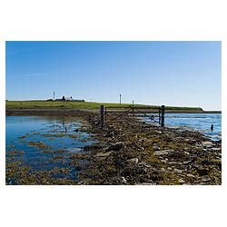 Bay of Firth - Farm gate on causeway to Holm of Grimbister island road rural croft small  photo 