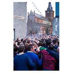 The Ba - Pack of Ba players and St Magnus Cathedral New Years day ball game  photo 