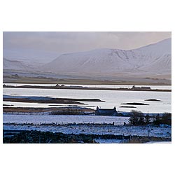  - Loch Harray Loch Stenness and Hoy Hills snowy countryside  photo 