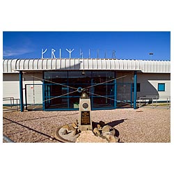  - Aircraft monument statue at entrance to Kirkwall Airport terminal building  photo 