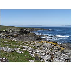 Mull Head - Stoney rocky seashore seacliffs seacoast scottish islands north sea  photo 