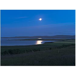 Scapa Flow - Moonlight on water moon light sea sky dusk landscape moonlit field country  photo 