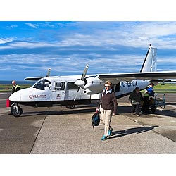 Loganair islander passenger - Britten norman Bn2b-26 small airplane tourist regional airlines aeroplane bn2  photo
 