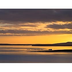 Fish farm cages - Salmon fish farming uk sunset orange sky scotland island aquaculture  photo 