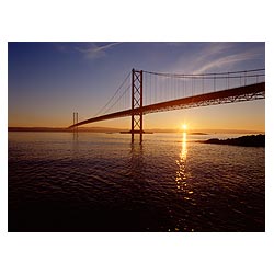 Forth Road Bridge - Forth road bridge scotland across River Forth at sunset dusk  photo 