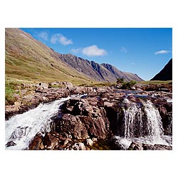 River Coe - Waterfall mountains Aonach Eagach The Chancellor scotland glen valley  photo 