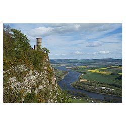 Kinnoull Hill - Kinnoull Tower overlooking River Tay valley scotland  photo 